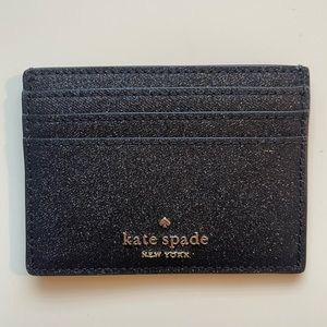 Kate spade black sparkly card holder